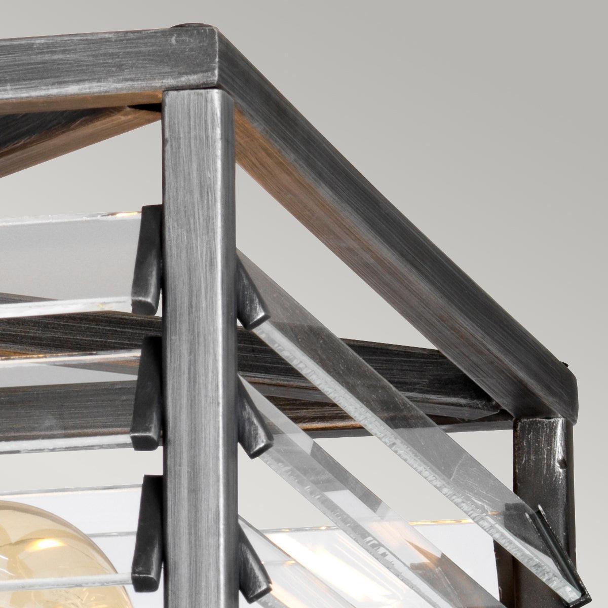 Elstead Louvre 4 Light Gunmetal Living Room Ceiling Flush Image 2