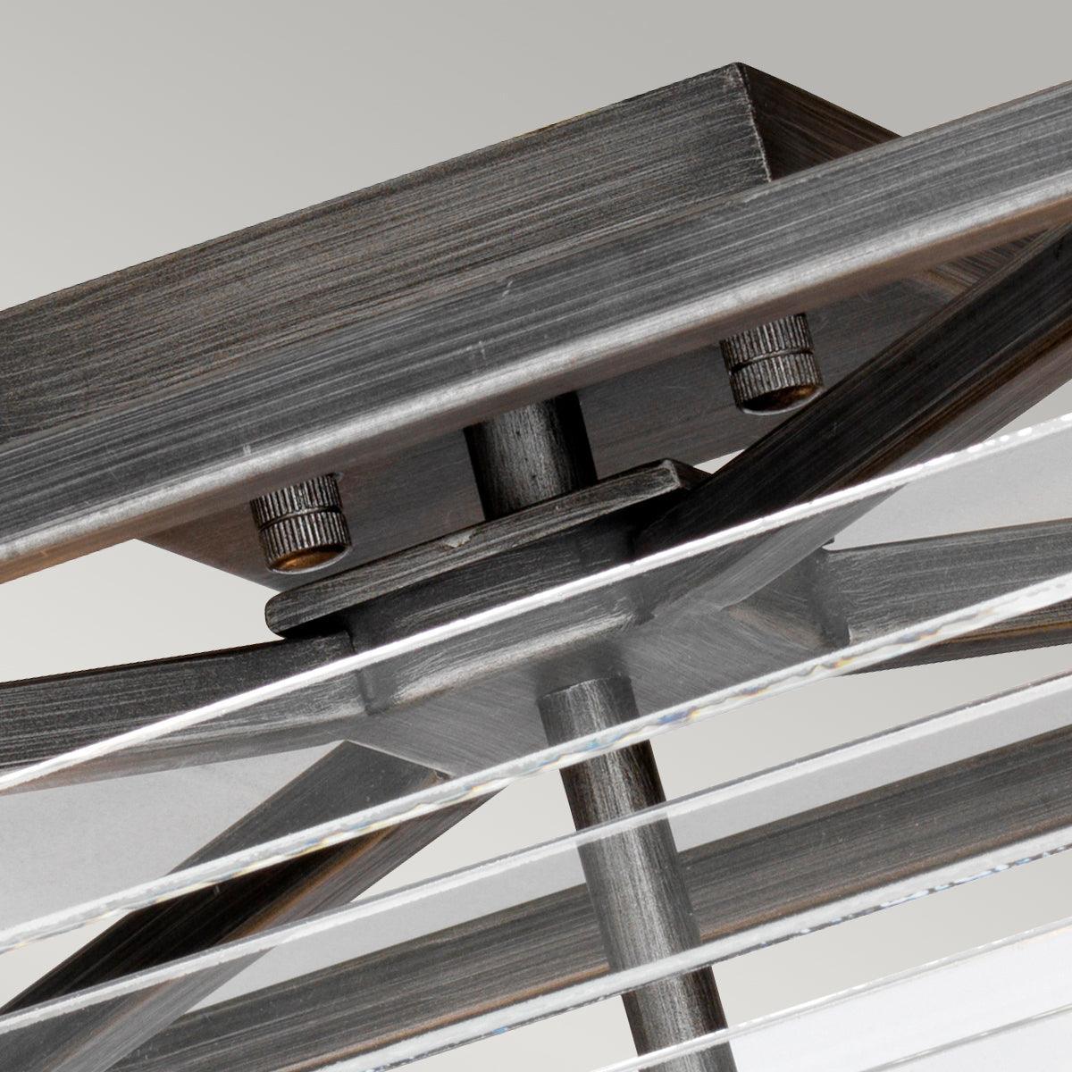 Elstead Louvre 4 Light Gunmetal Living Room Ceiling Flush Image 4