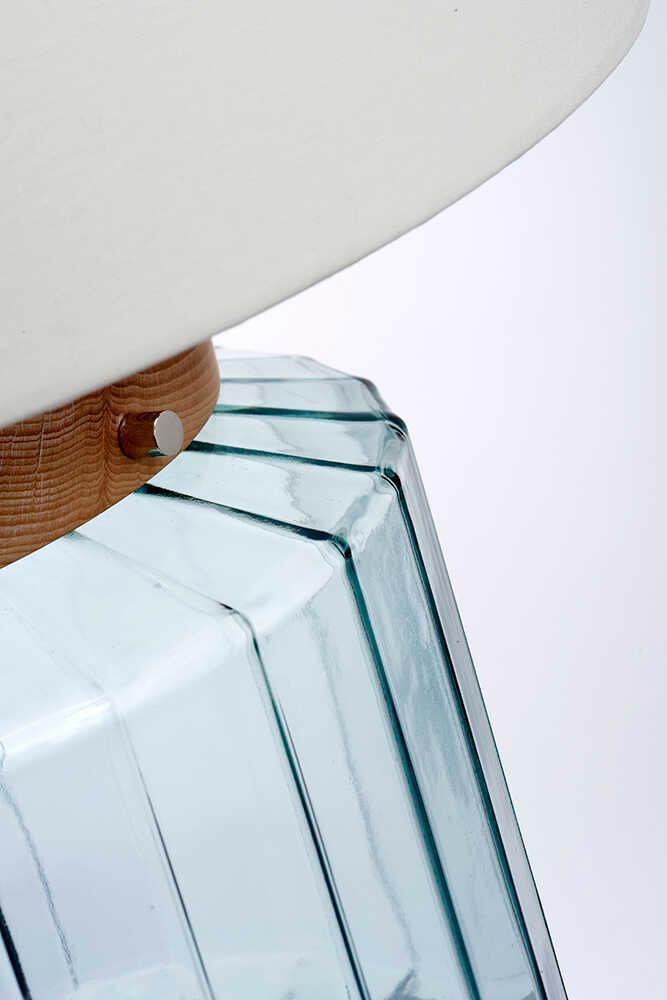 Luga Polished Nickel & Clear Glass Table Lamp Elstead 3