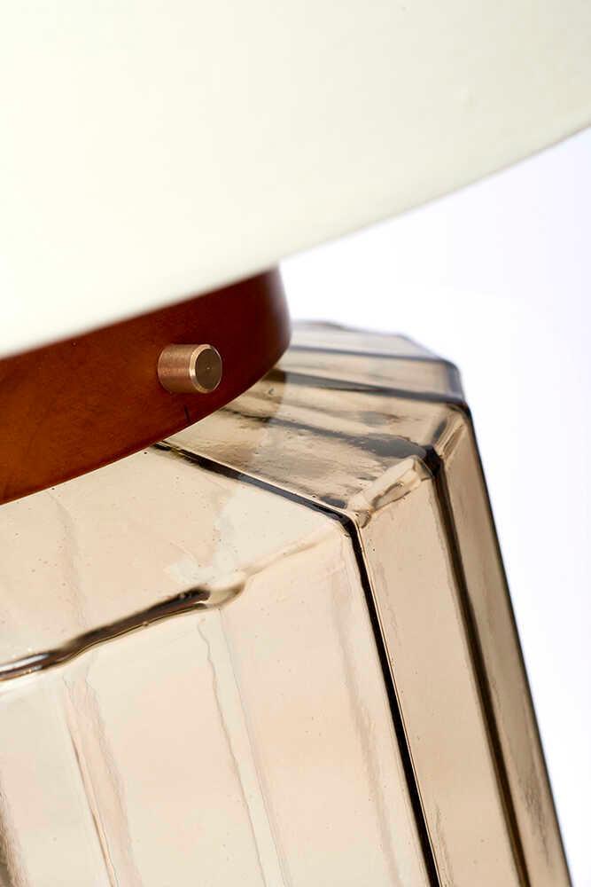 Luga Brass & Smoke Glass Table Lamp Elstead Lighting 5