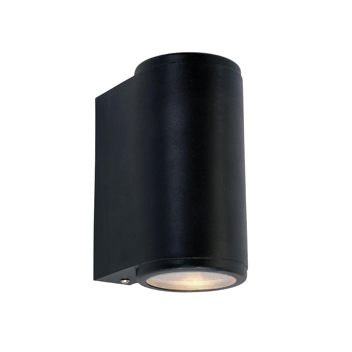 norlys mandal 2 light up down black outdoor wall light