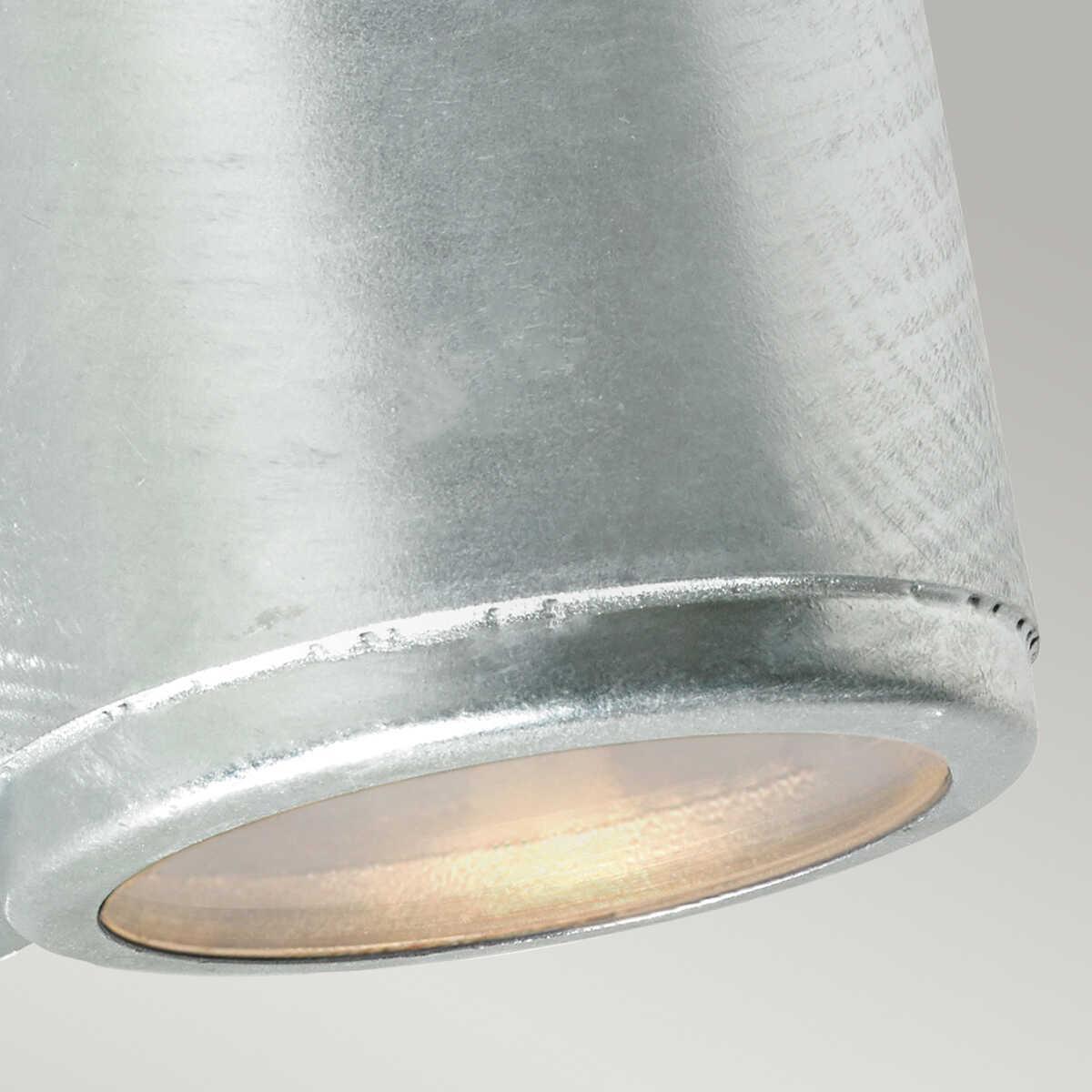 norlys mandal 2 light up down outdoor wall light galvanized Detailed Close Up