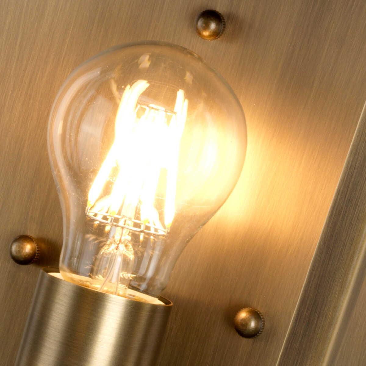 Elstead Mansion House Aged Brass Finish Outdoor Flush Wall Close up image