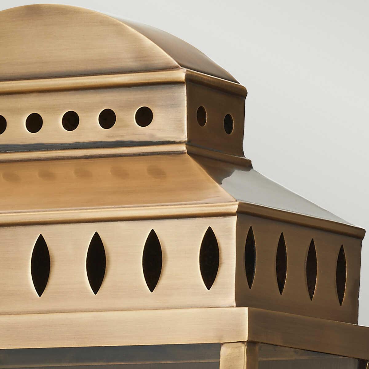 Mansion House 1 Lt Large Brass Outdoor Wall Lantern Elstead Lighting exteriors close up