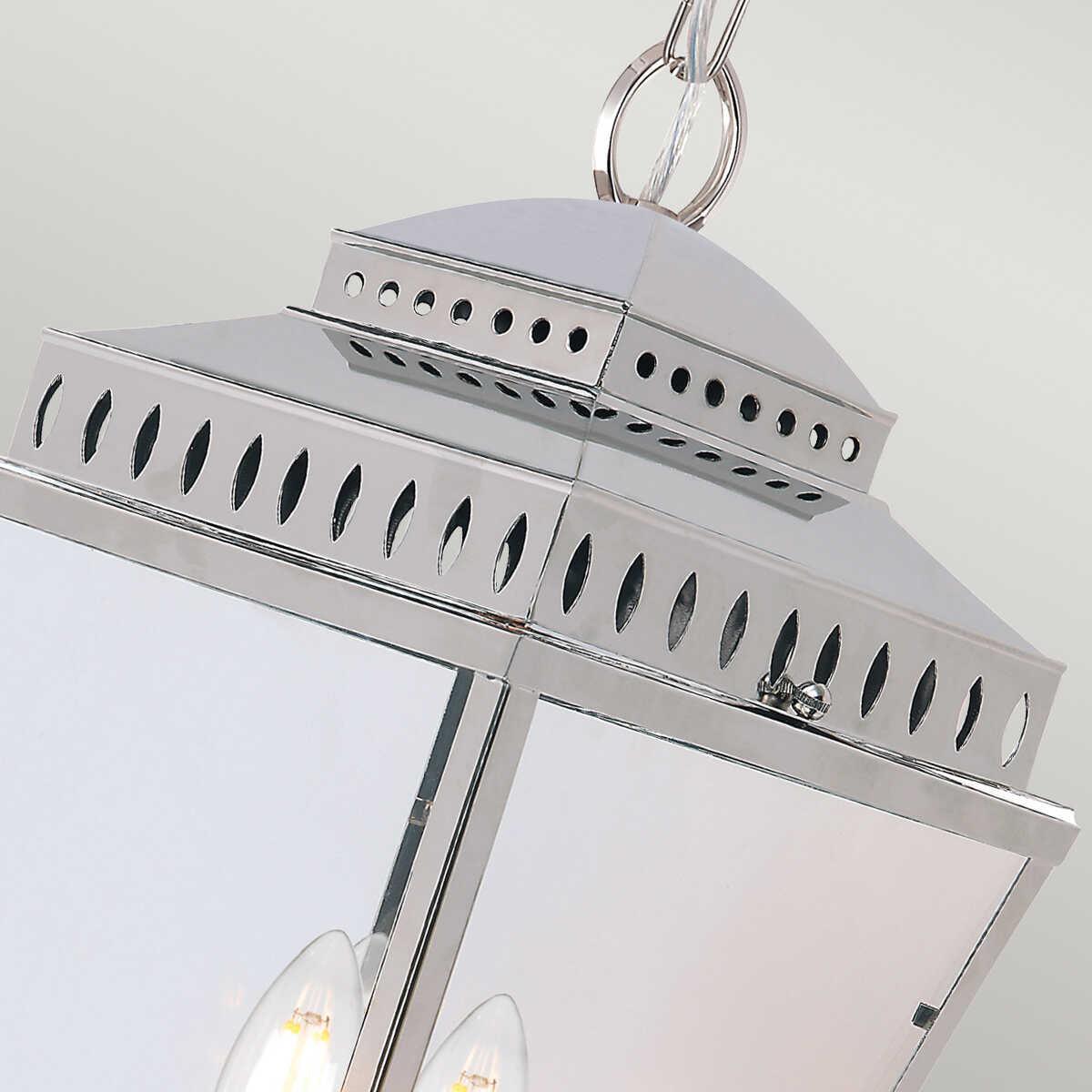 elstead lighting mansion house 3 light chain lantern polished nickel Detailed Close Up