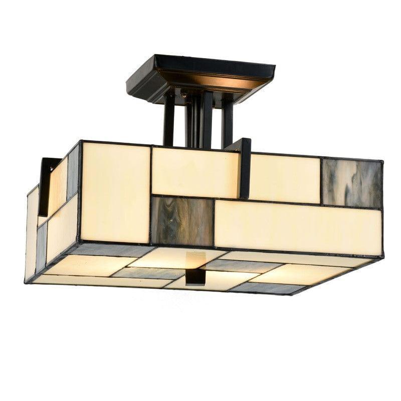 Manchester Semi-Flush Tiffany Ceiling Light