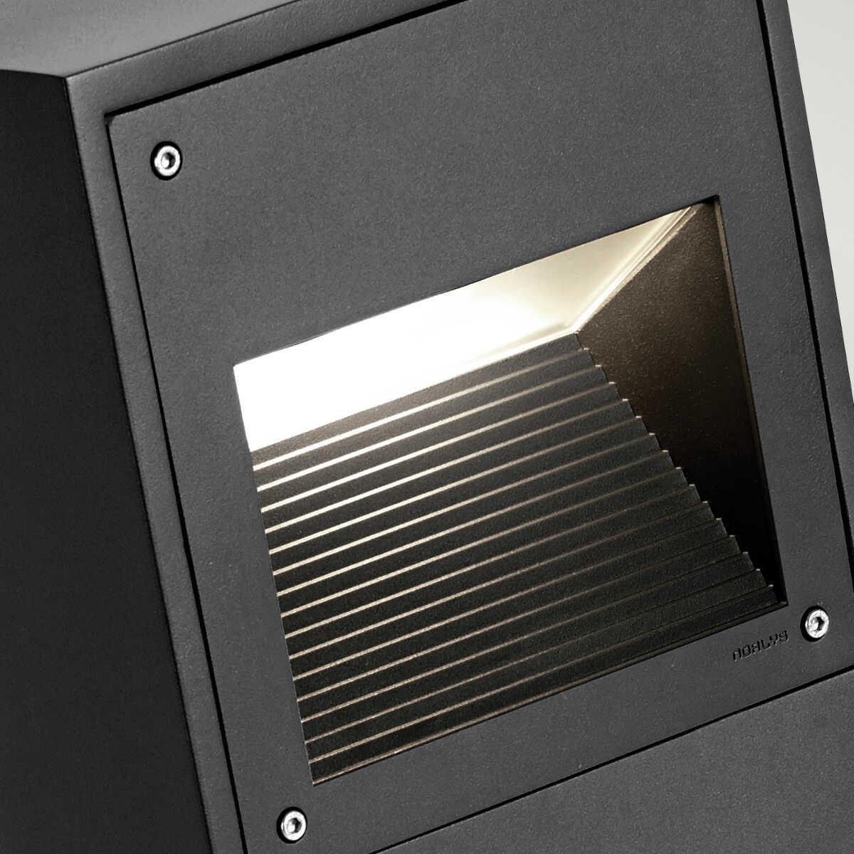 norlys namsos led tall graphite outdoor bollard light Close Up