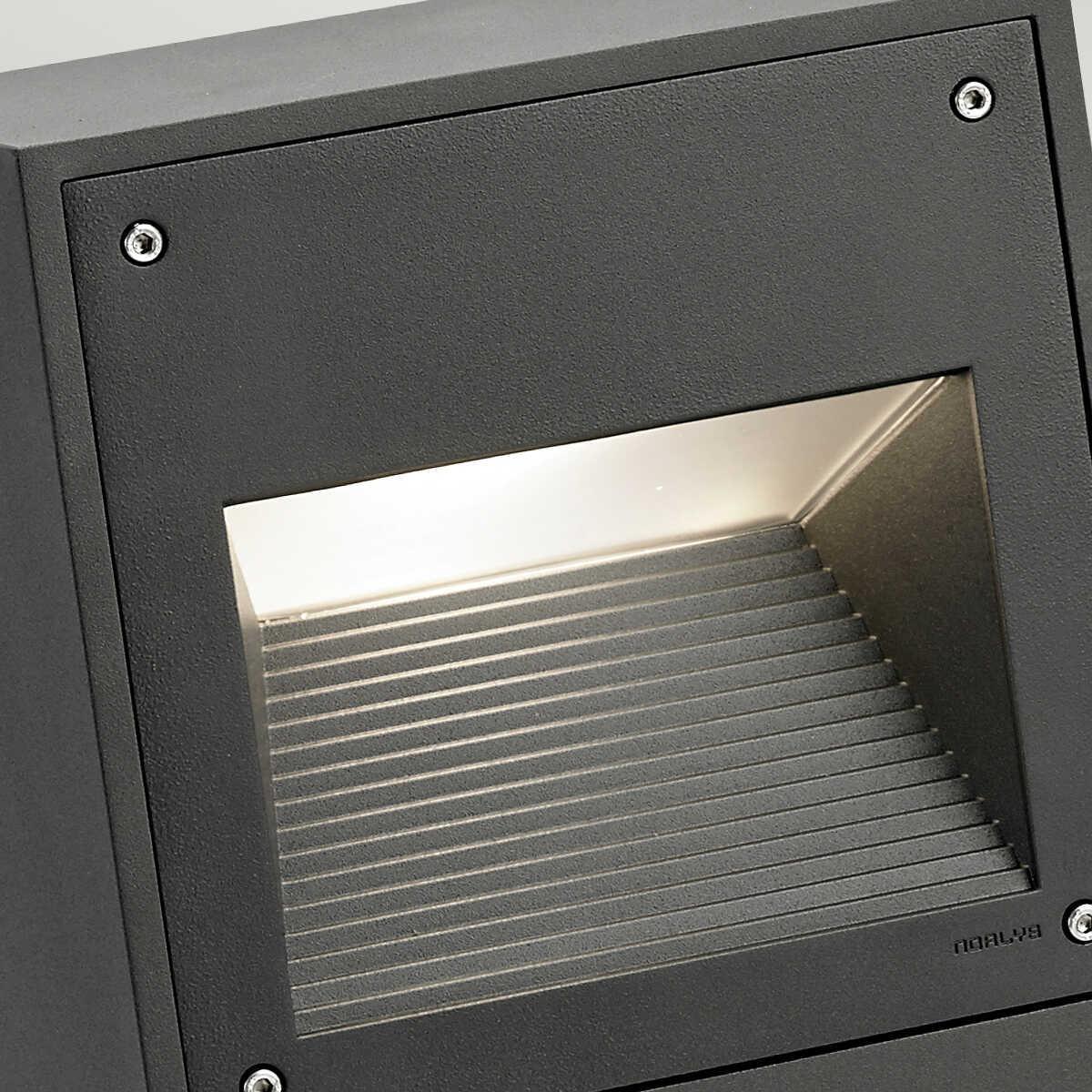 norlys namsos led short graphite outdoor bollard light Close Up