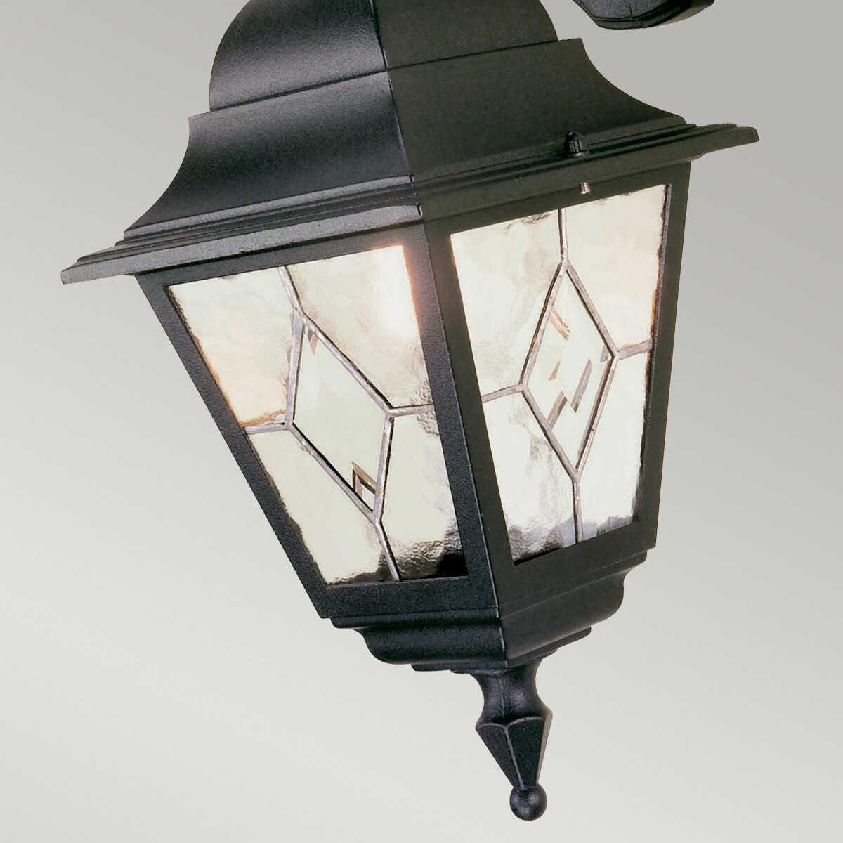 elstead norfolk black finish outdoor downlighter wall lantern Living Room Close Up