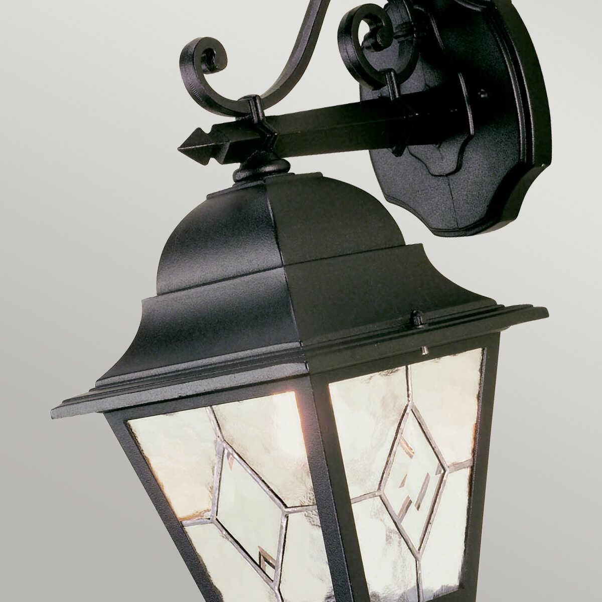 elstead norfolk black finish outdoor downlighter wall lantern Close Up LED Bulb