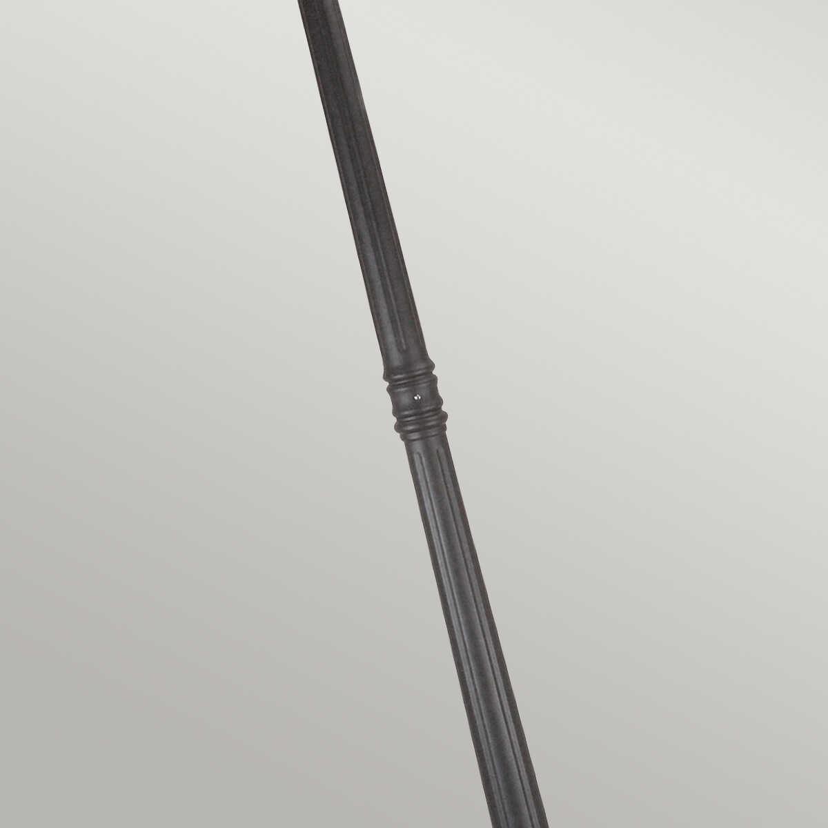 elstead norfolk black finish outdoor three arm lamp post Detailed Close Up