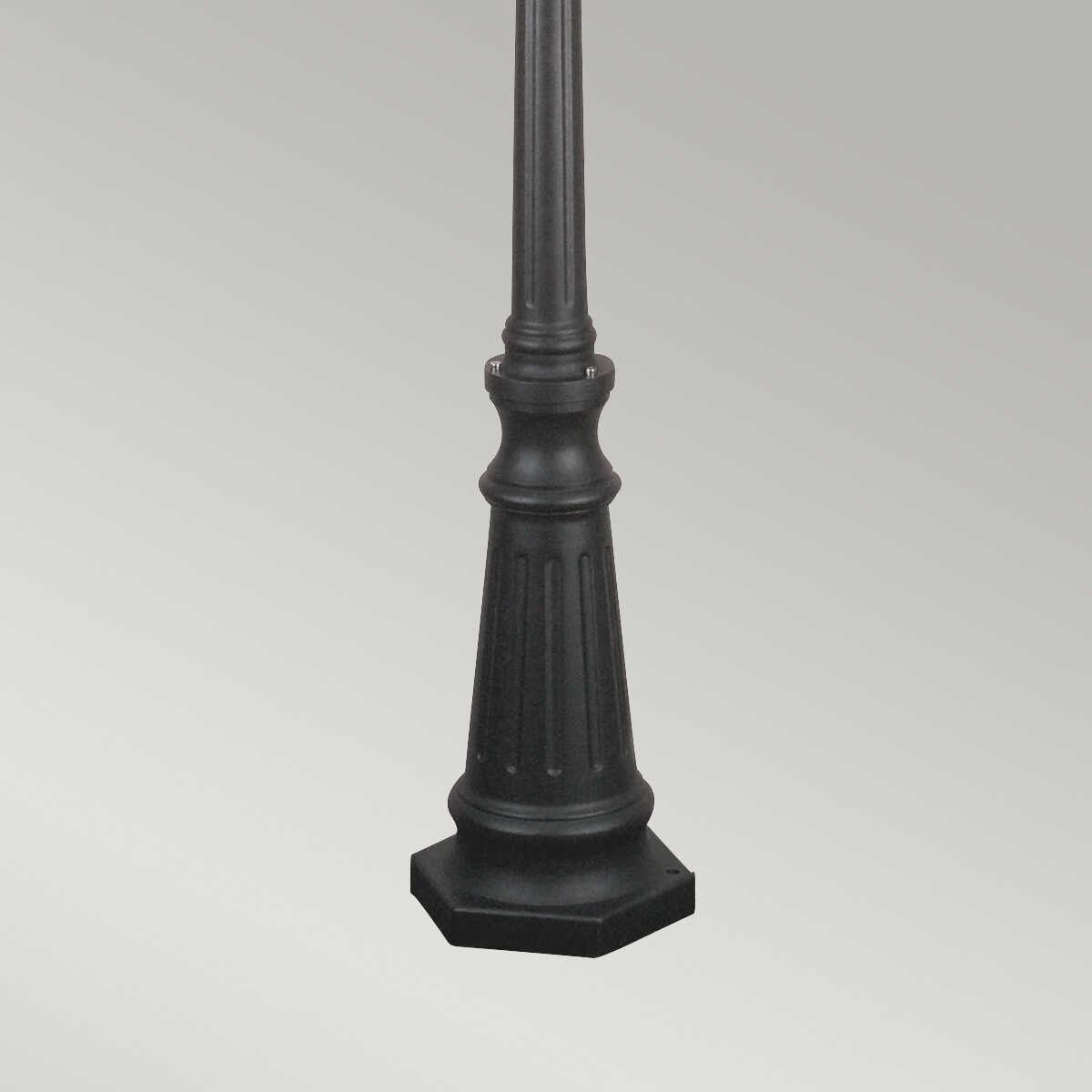 elstead norfolk black finish outdoor three arm lamp post Living Room Close Up