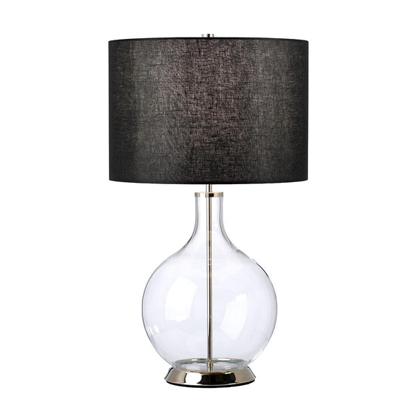 Elstead Orb 1 Nickel Light Table Lamp - Black Shade-Elstead Lighting-Living-Room-Tiffany Lighting Direct-[image-position]