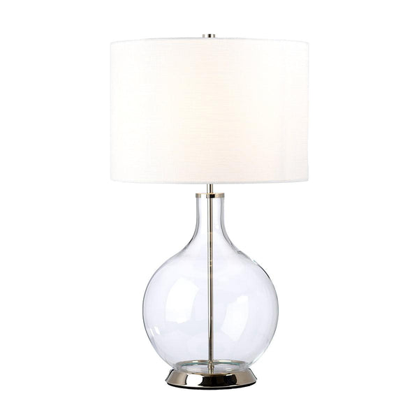 Elstead Orb Polished Nickel Table Lamp With White Shade-Elstead Lighting-Living-Room-Tiffany Lighting Direct-[image-position]