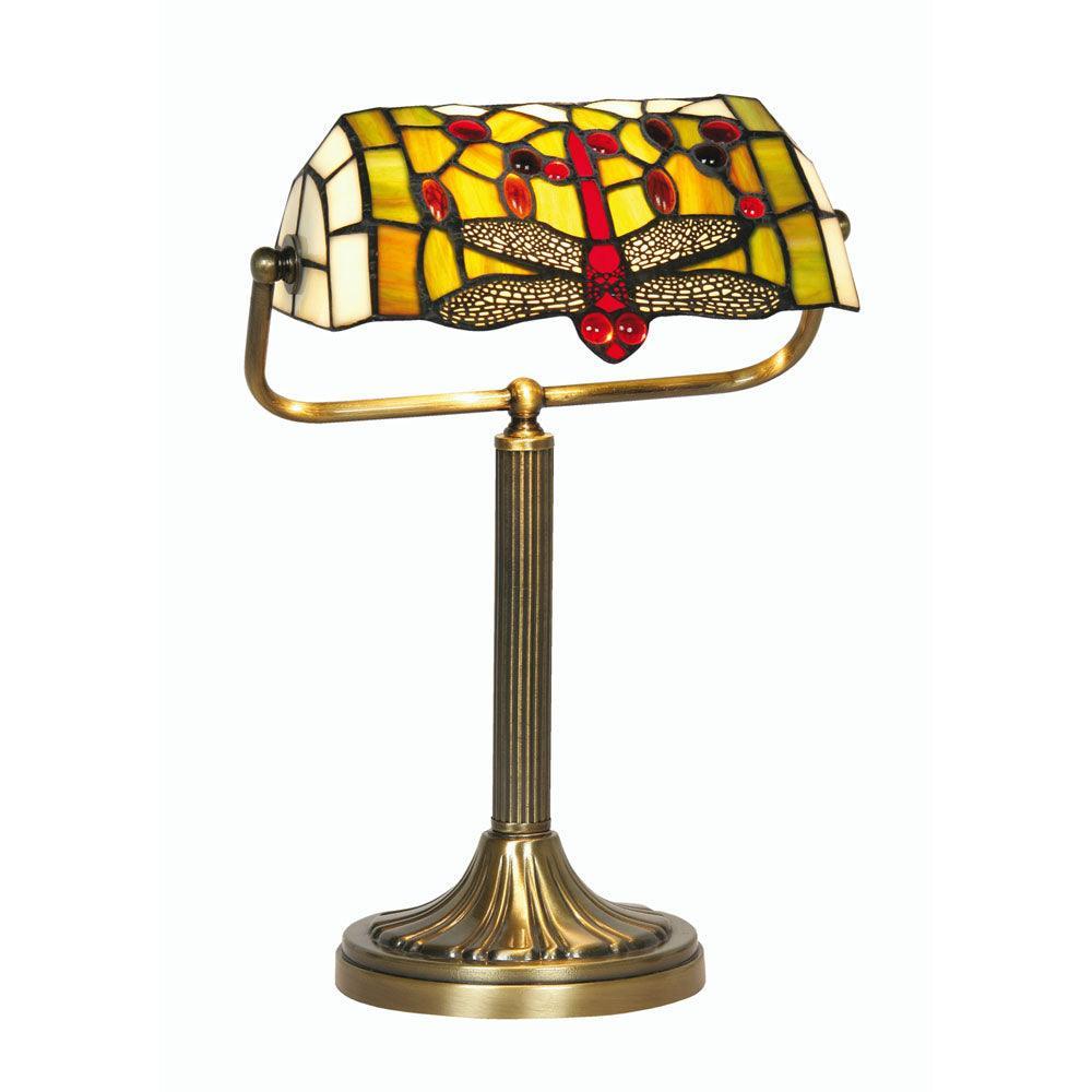 oaks dragonfly bankers tiffany table lamp