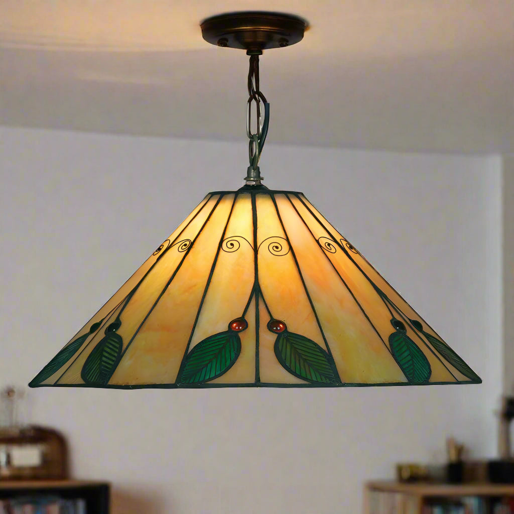 oaks leaf tiffany ceiling pendant light