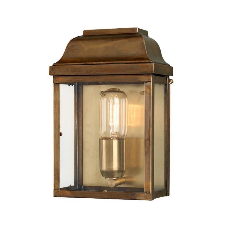 Elstead Victoria Aged Brass Finish Outdoor Flush Wall Lantern 1