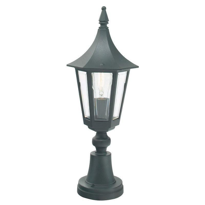 Elstead Rimini Black Finish Outdoor Pedestal Lantern