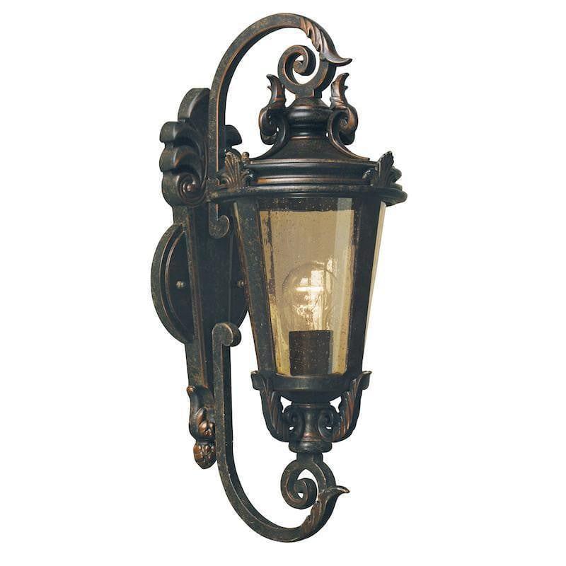 Elstead Baltimore Weathered Bronze Finish Medium Outdoor Wall Lantern 1