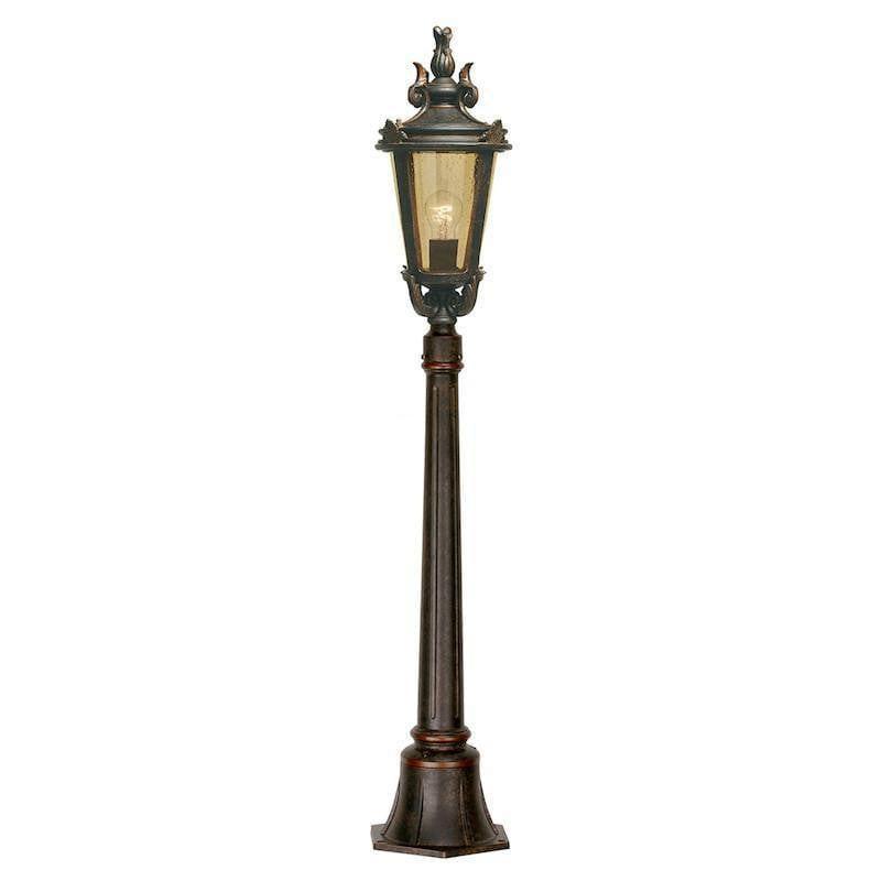 Elstead Baltimore Weathered Bronze Finish Medium Outdoor Pillar Lantern