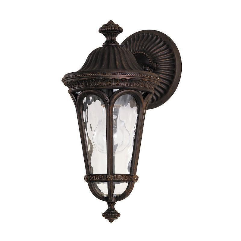 Elstead Regent Court Walnut Finish Small Outdoor Wall Lantern 1