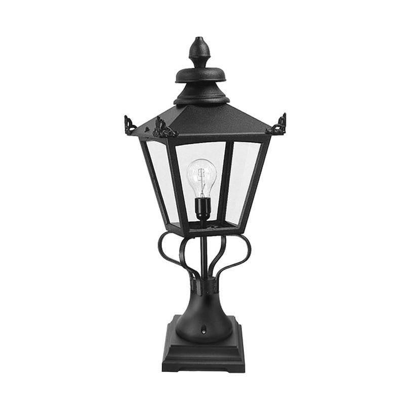 Elstead Grampian Black Finish Outdoor Pedestal Lantern