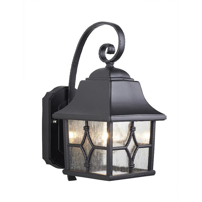 elstead kent black finish outdoor wall lantern