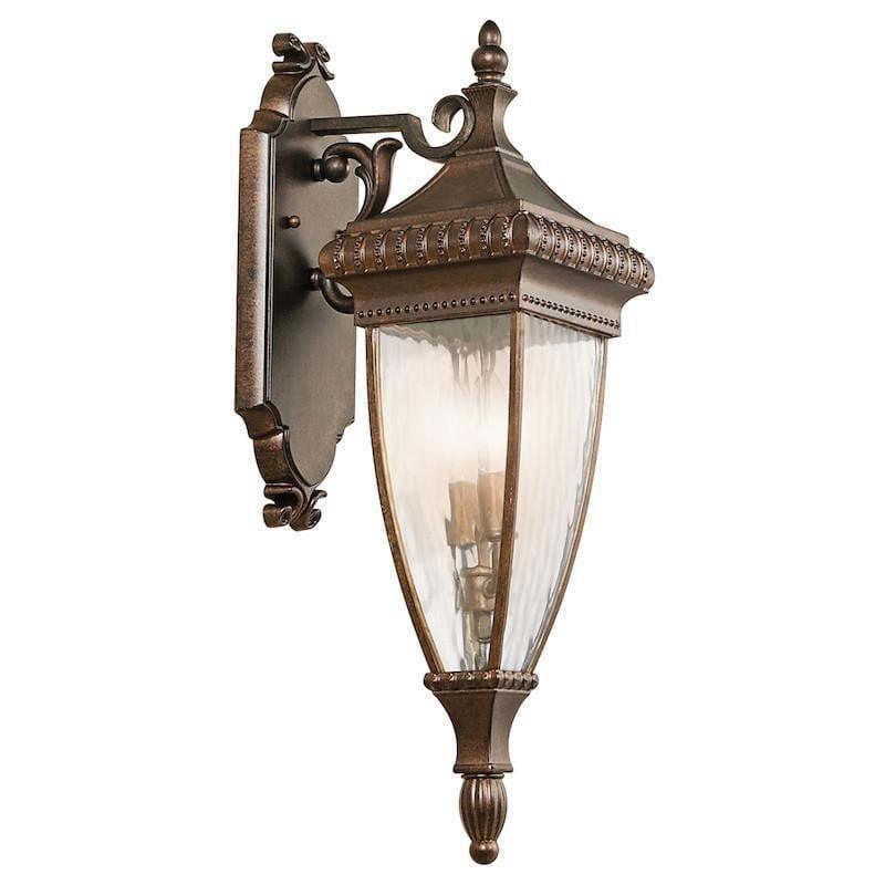 Elstead Venetian Rain Brushed Bronze Medium Outdoor Wall Lantern 1