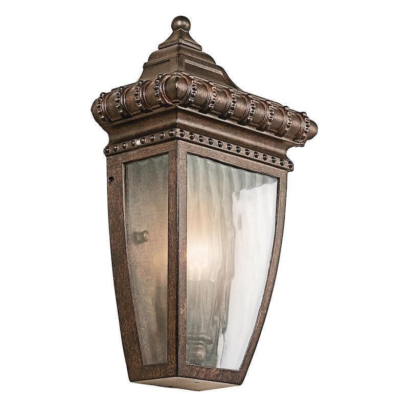 Elstead Venetian Rain Brushed Bronze Outdoor Half Wall Lantern 1