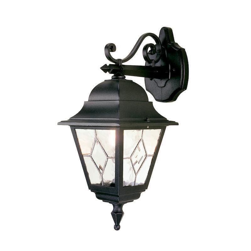 Elstead Norfolk Black Finish Outdoor Downlighter Wall Lantern