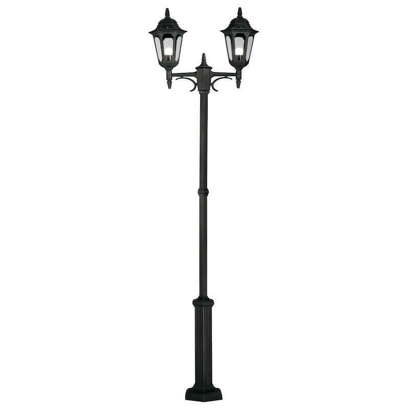 Elstead Parish Black Finish Outdoor Twin Arm Lamp Post