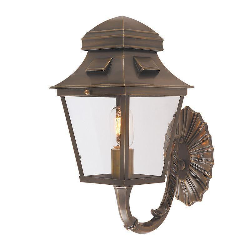 Elstead St Pauls Aged Brass Finish Outdoor Wall Lantern 1