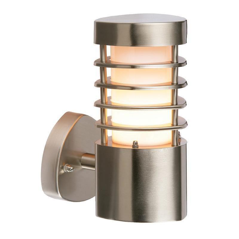 endon bliss brushed steel finish outdoor wall lightby saxby lighting