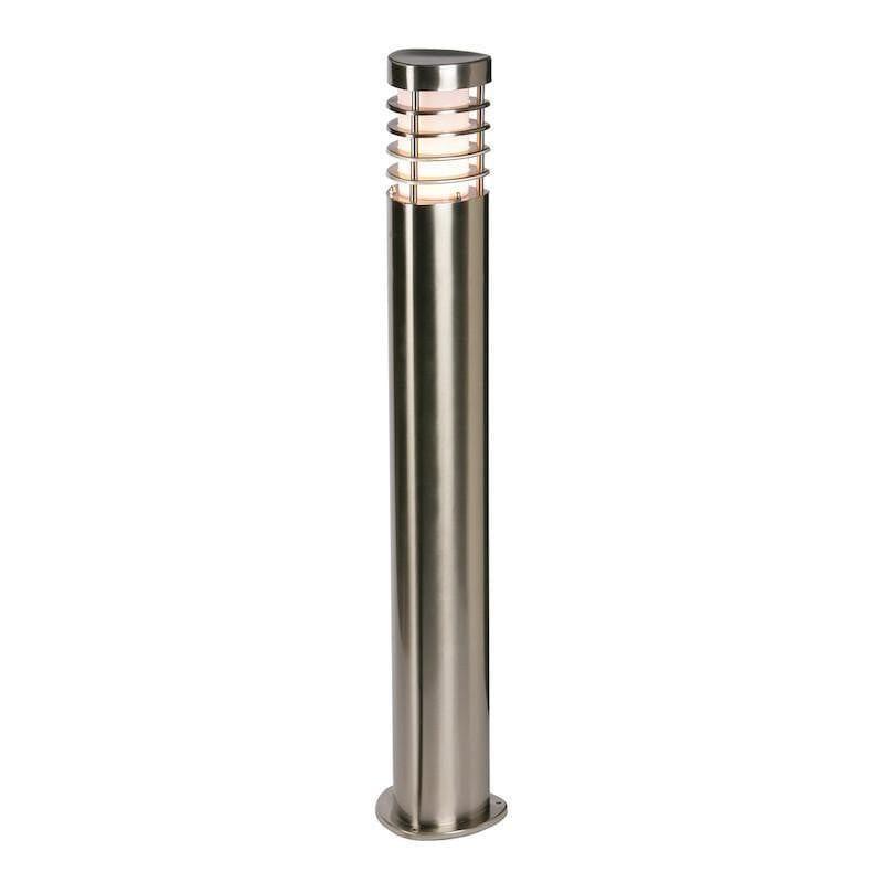endon bliss brushed steel finish outdoor bollard lightby saxby lighting