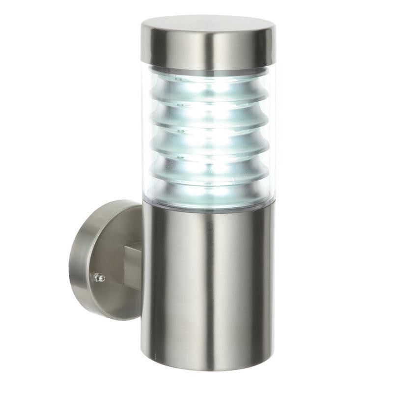 endon equinox brushed steel finish outdoor wall lightby saxby lighting