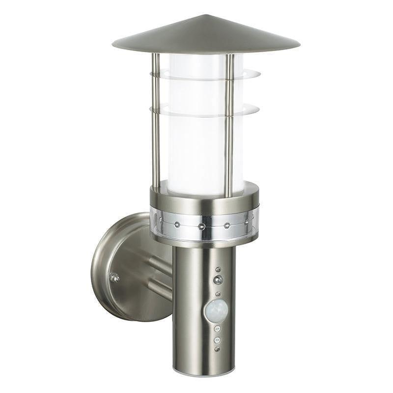 endon pagoda brushed stainless steel finish outdoor wall light 13924by saxby lighting