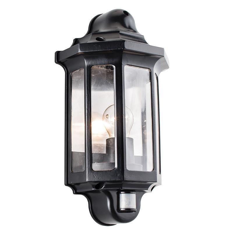 endon traditional satin black finish outdoor wall light 1818pirby saxby lighting