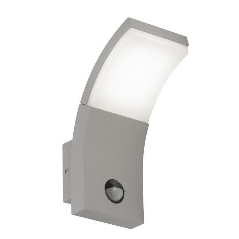 Oaks Kroz Silver Grey Finish Outdoor LED PIR Wall Light 185 SG by Oaks Lighting