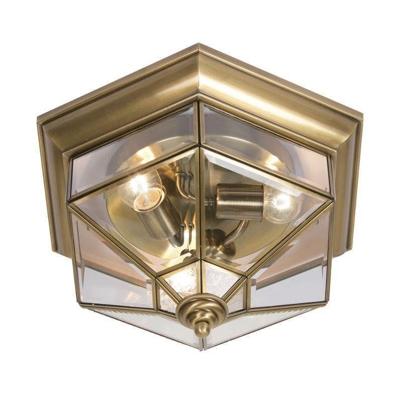 Oaks Kimura Brass Finish Outdoor Flush Light 405 BR by Oaks Lighting