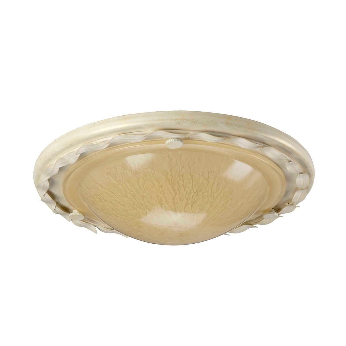 Elstead Olivia Ivory/Gold Flush Mount Ceiling Light Hallway close up
