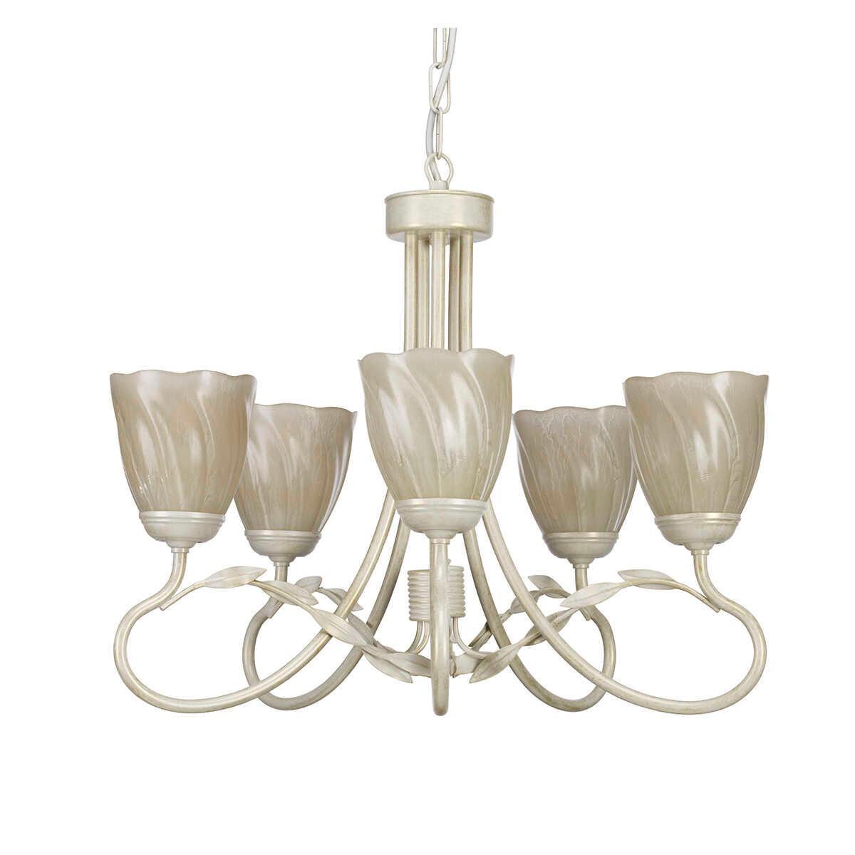 Elstead Olivia Ivory & Gold 5 Light Chandelier-Elstead Lighting-5-Tiffany Lighting Direct