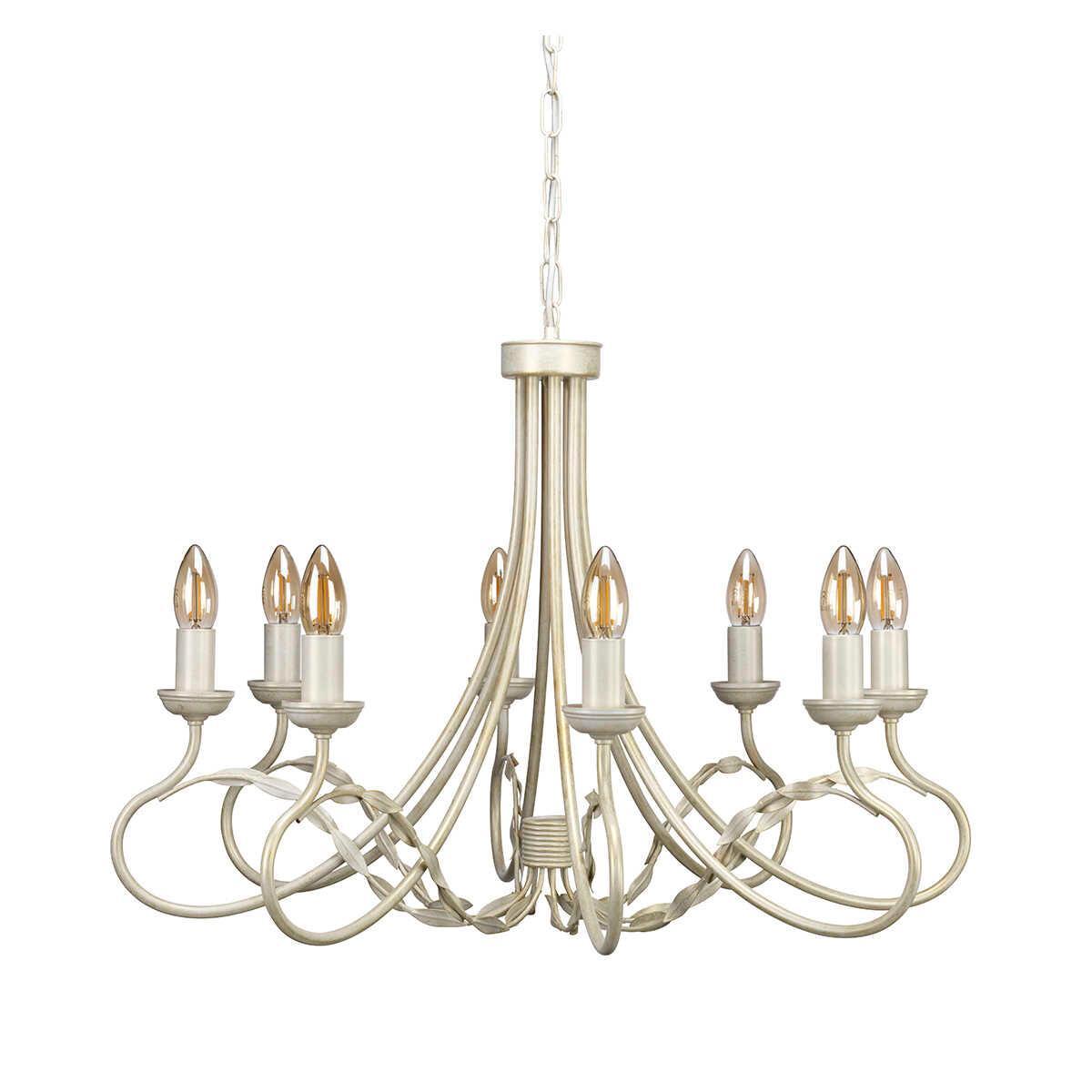 Elstead Olivia Ivory & Gold 8 Light Chandelier-Elstead Lighting-5-Tiffany Lighting Direct