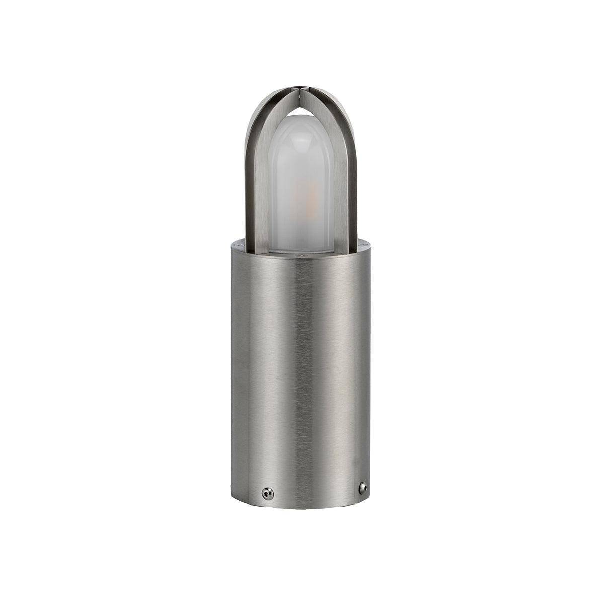 elstead paignton 1 light medium silver outdoor bollard 30cm Close Up LED Bulb
