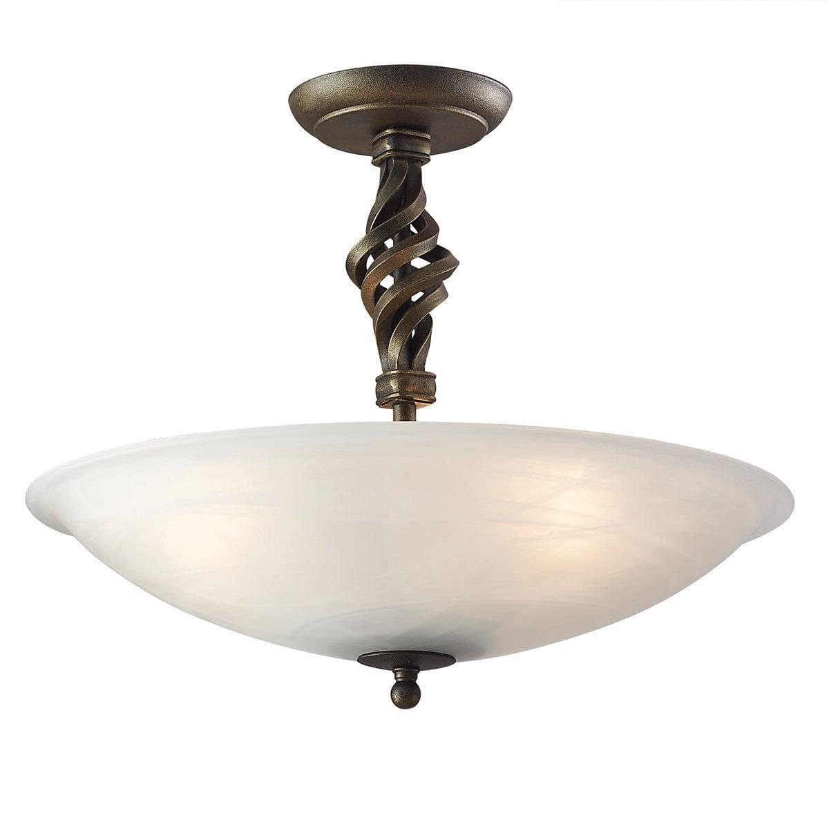 Pembroke 3 Light Semi-Flush Black/Gold Ceiling Light Living room Image