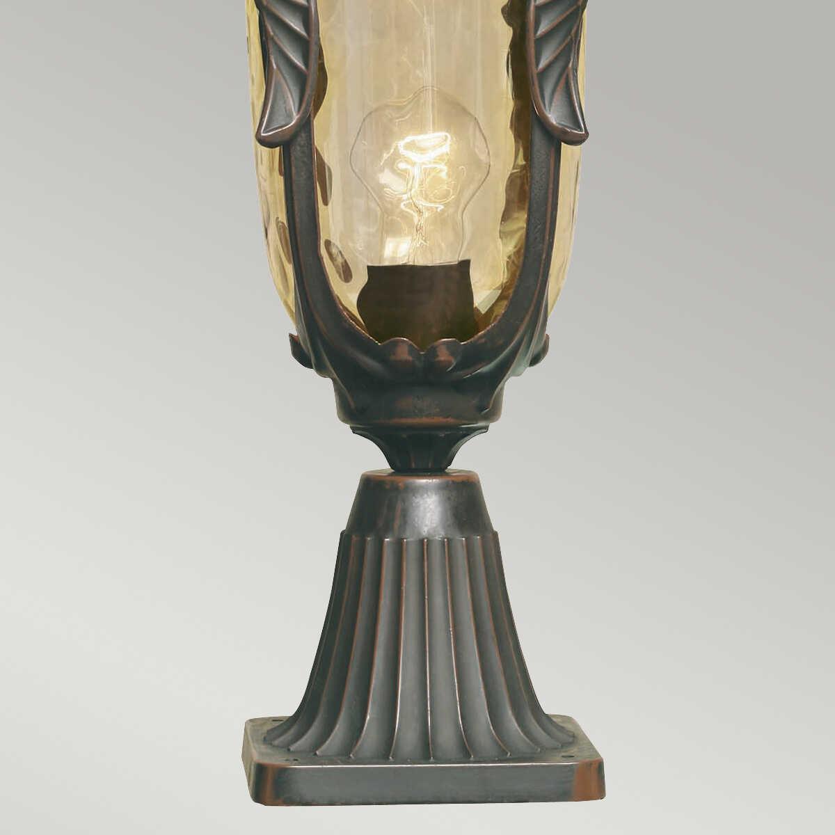 elstead philadelphia old bronze finish medium outdoor pedestal lantern Living Room Close Up