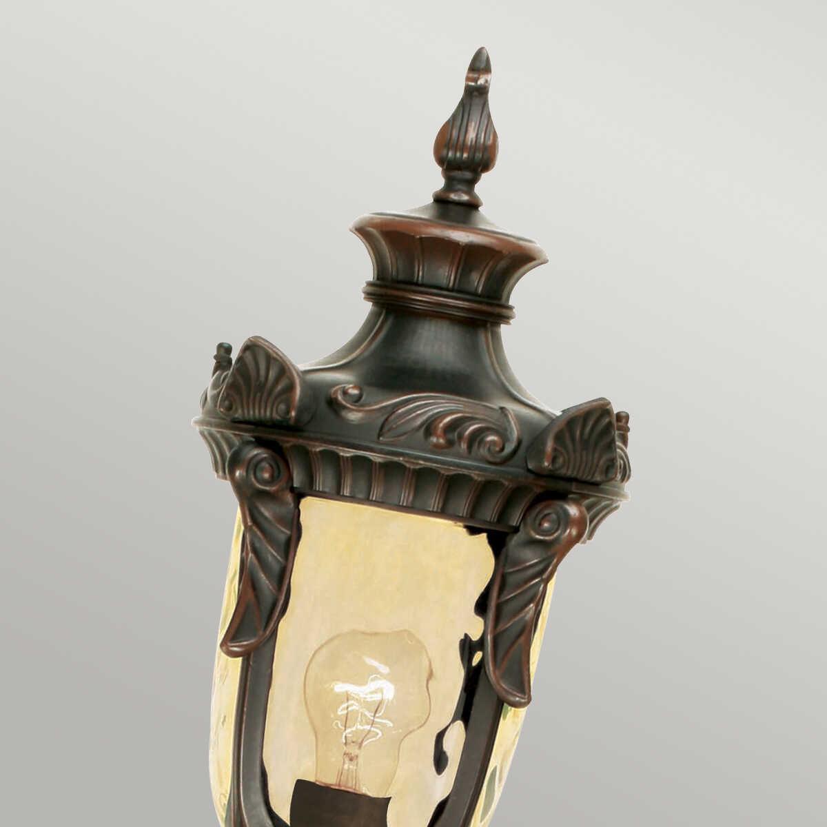 elstead philadelphia old bronze finish medium outdoor pillar lantern Detailed Close Up