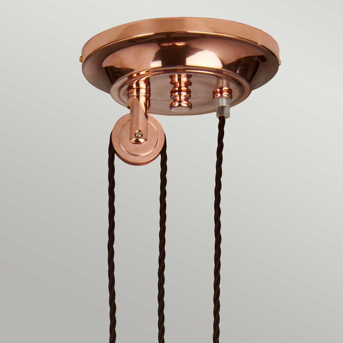 Elstead Provence 1 Light Rise and Fall Polished Copper Pendant-Ceiling Pendant Lights-Elstead Lighting-2-Tiffany Lighting Direct