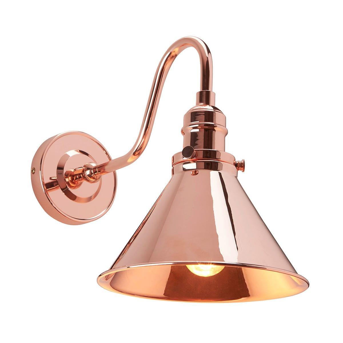 provence 1 light polished copper wall light elstead lighting