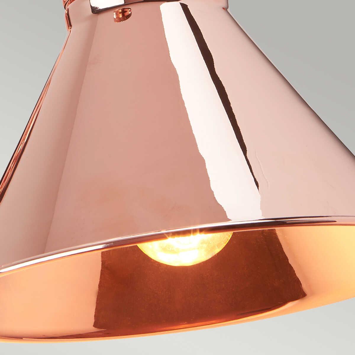 provence 1 light polished copper wall light elstead lighting Detailed Close Up