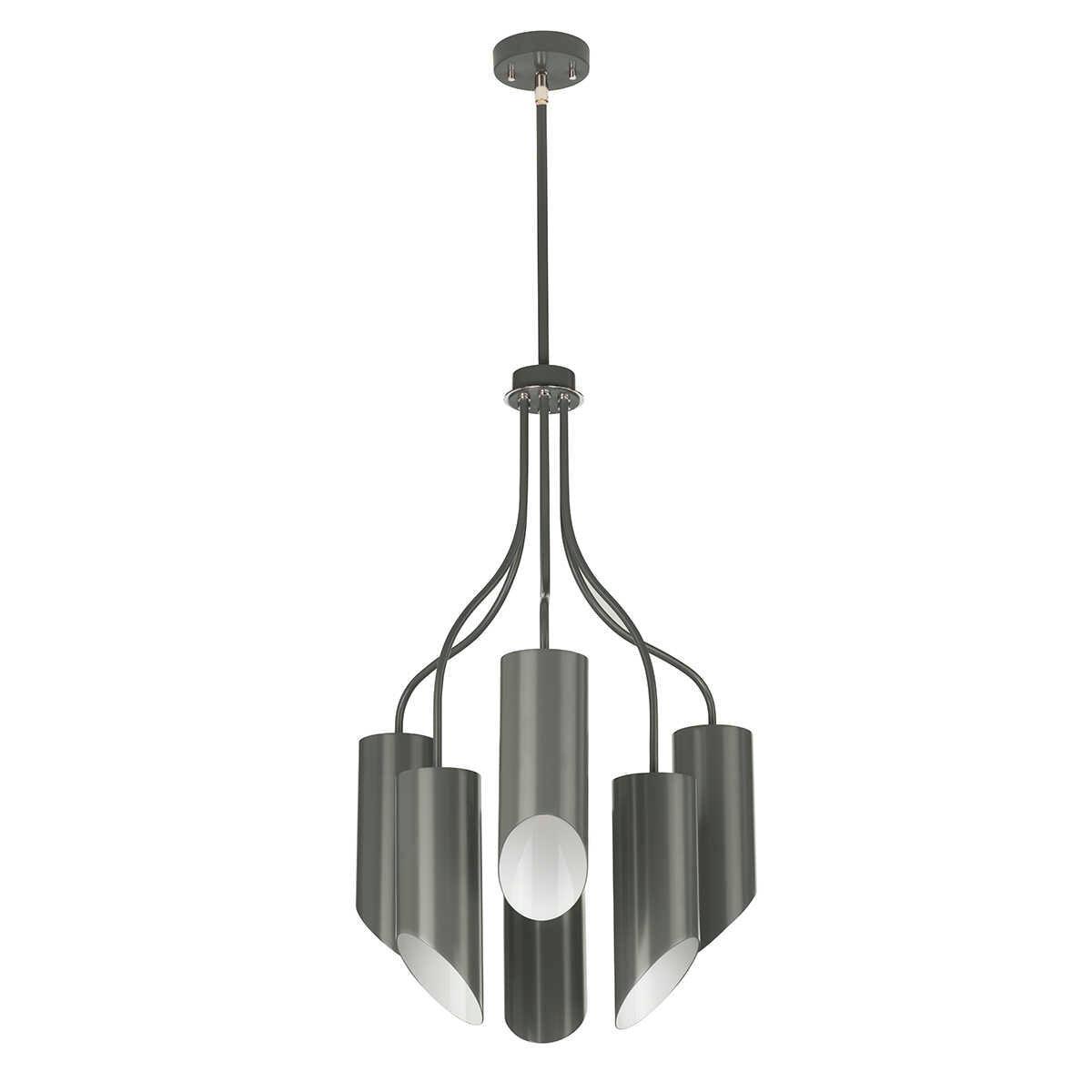 Elstead Quinto 6 Light Grey Polished Nickel Chandelier-Elstead Lighting-5-Tiffany Lighting Direct